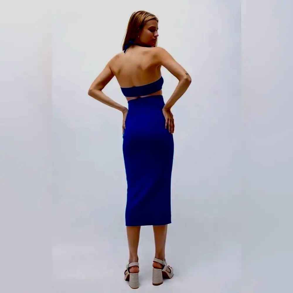 NWT Peppermayo Cobalt Margaux Knit Midi Dress, Sz 8 - Picture 3 of 5